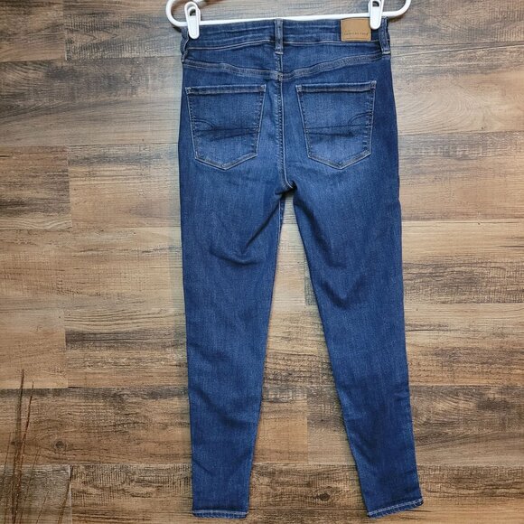 American Eagle Jeans 4 S Jegging Next Level Stretch Hi Rise Medium Dark Wash - Picture 2 of 12